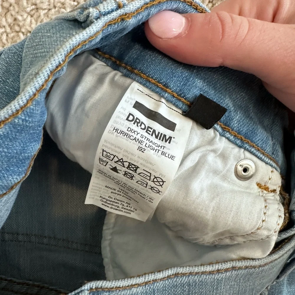 Revolve Dr. Denim Dixy straight in hurricane light blue size 23 NWT - Picture 5 of 6